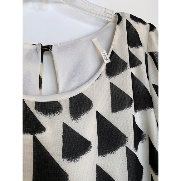 Sage Graphic Print Shift Dress S/6 - Picture 4 of 6